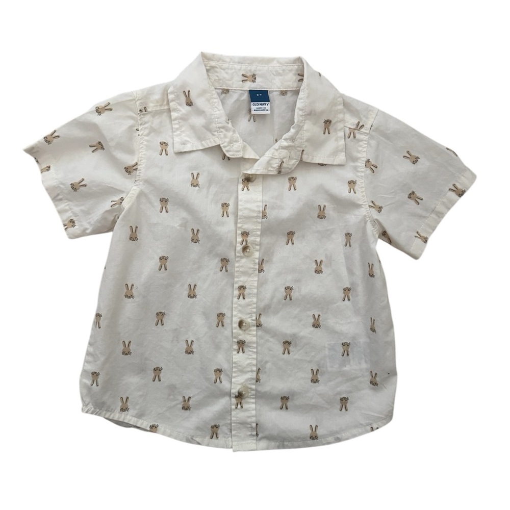 Short - Sleeve Printed Poplin Shirt & Bow - Tie Set